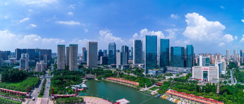 佛山千燈湖區(qū)域城市建筑風(fēng)光全景