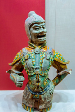 寧夏博物館唐代三彩武士俑