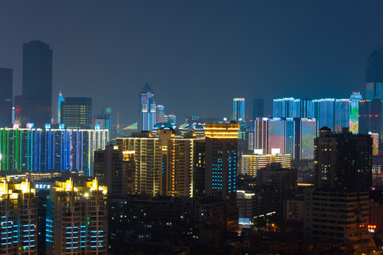湖北武漢城市天際線風光