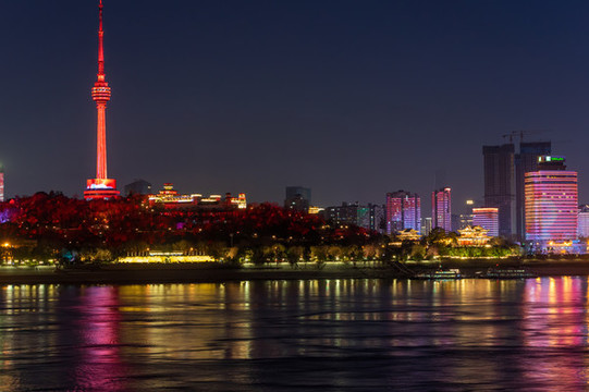 湖北武漢城市天際線風光