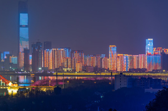 湖北武漢城市天際線風(fēng)光