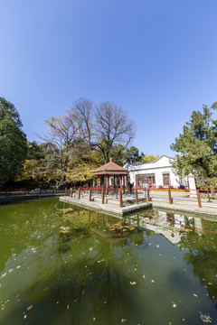 北京金秋的香山公園雙清別墅