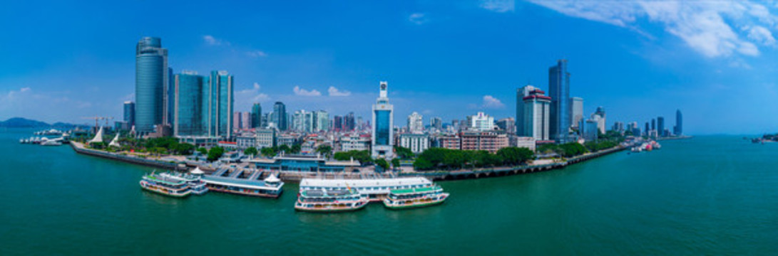 全景航拍廈門濱海風(fēng)光