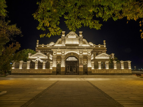 黑河黑龍江公園夜景