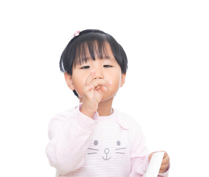 中國小姑娘做噓的動作