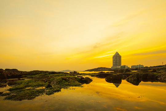 青島海濱晚霞