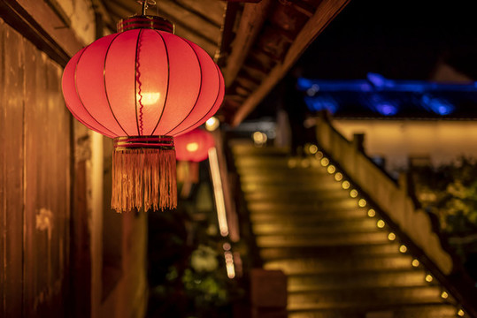 周莊古鎮(zhèn)紅燈籠