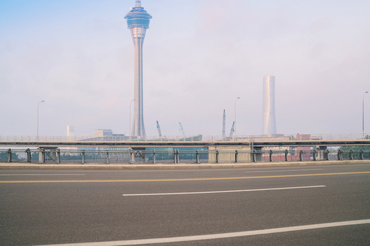 中國澳門的城市建筑和橋梁和公路