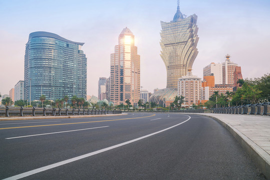 中國澳門的城市建筑和橋梁和公路