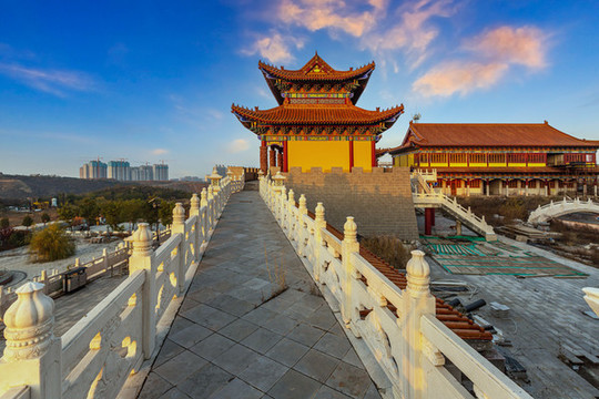 中國山西太原東山臥佛寺風(fēng)光