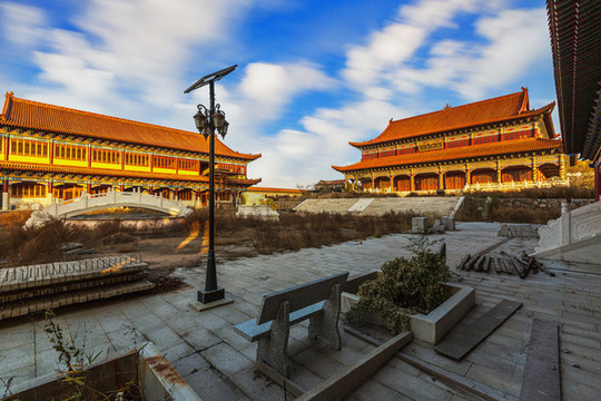 中國山西太原東山臥佛寺風光