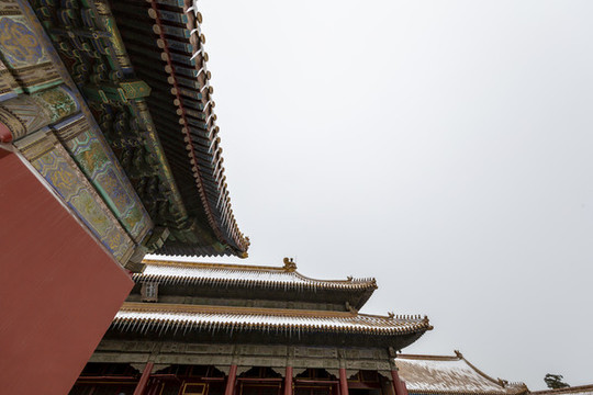雪中的北京故宮獨特建筑