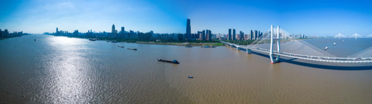 湖北武漢長(zhǎng)江全景城市風(fēng)光