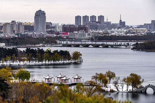 中國(guó)長(zhǎng)春南湖公園冬季風(fēng)景