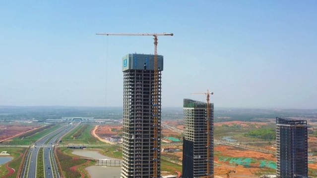 航拍江西吉安市高鐵新區(qū)