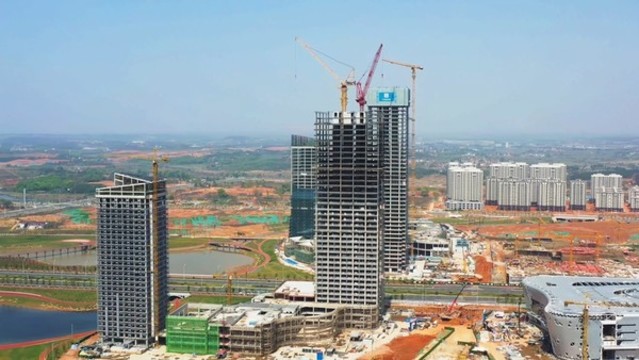 航拍江西吉安市高鐵新區(qū)