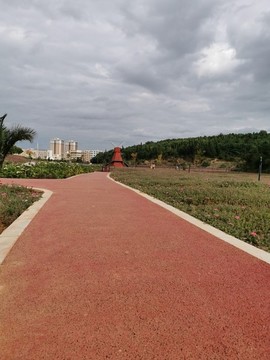紅色透水混凝土