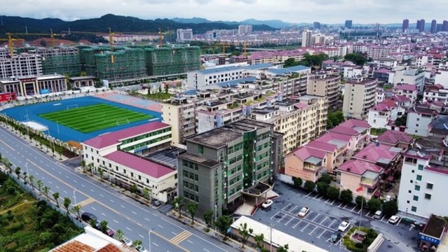 航拍江西安福老縣城