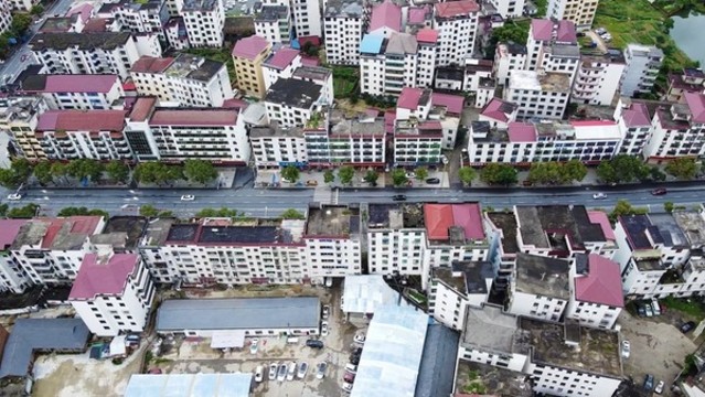 航拍江西安福老縣城