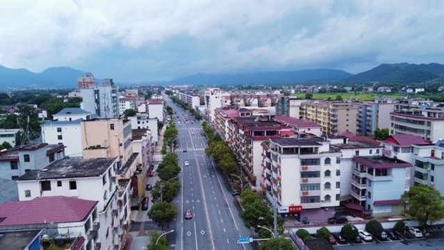 航拍江西安福老縣城