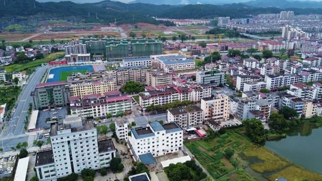 航拍江西安福老縣城