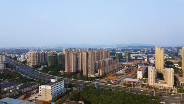 航拍江西吉安縣商品房