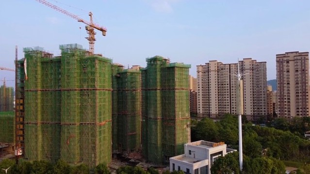 航拍江西吉安縣商品房建設(shè)工地