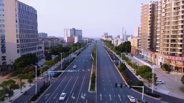 航拍江西吉安縣吉安大道