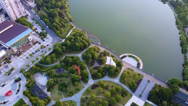 航拍江西吉安縣廬陵文化廣場