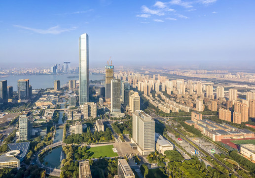 航拍蘇州湖東國際金融區(qū)