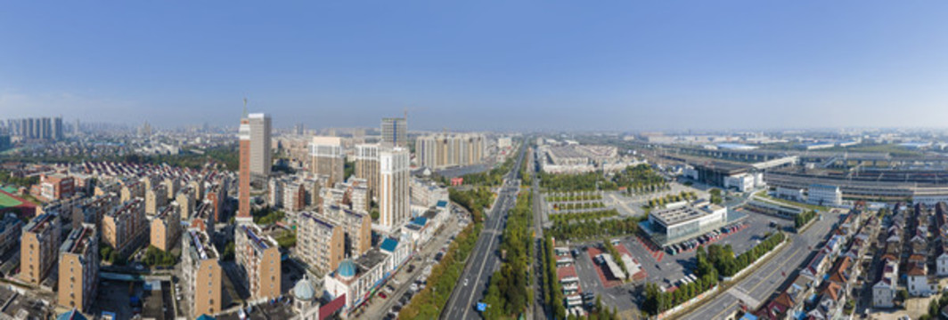 航拍江蘇海安城市景觀