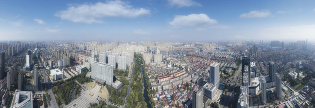 航拍江蘇海安城市風(fēng)光全景