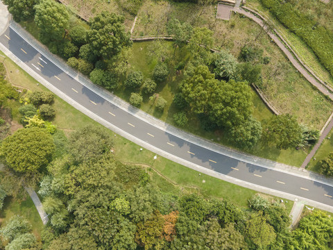 航拍山林公路