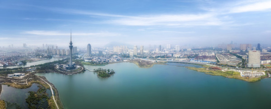 航拍江蘇常熟城市風(fēng)光全景大畫幅