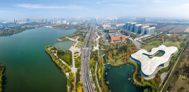 航拍濟(jì)寧金融區(qū)風(fēng)光全景