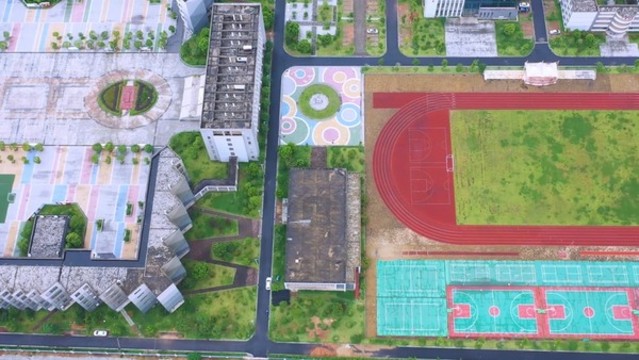 航拍江西省吉安縣廬陵學(xué)校