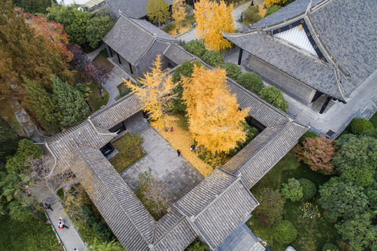 江蘇淮安古典園林清晏園秋色
