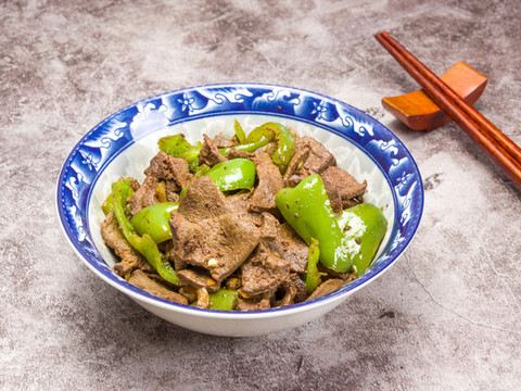小炒豬肝美食菜品