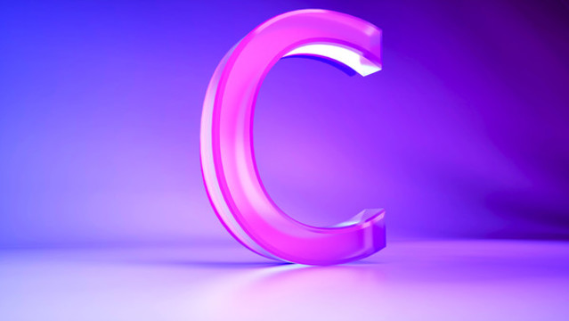 3D渲染英文字母c