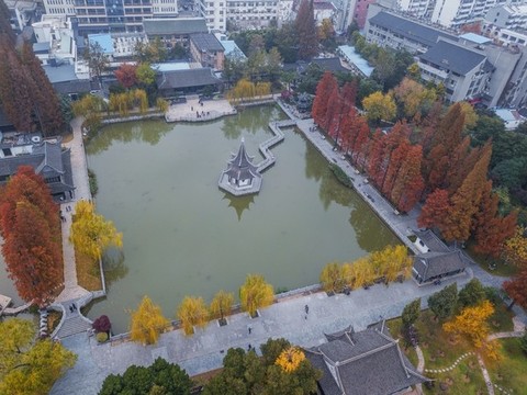 江蘇省淮安市清晏園秋天景色