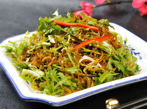 丁香魚拌苦菊
