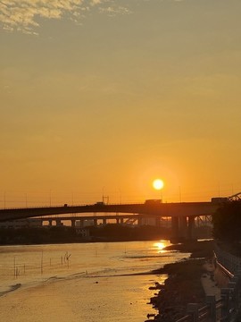 夕陽(yáng)河景