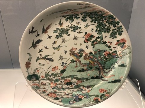 景德鎮(zhèn)窯五彩百鳥朝鳳圖盤