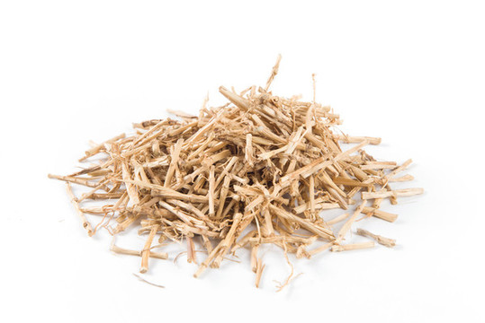 白底上的中藥材干茅根