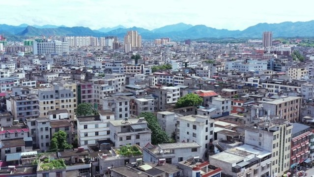 航拍江西省吉安市遂川縣老城區(qū)