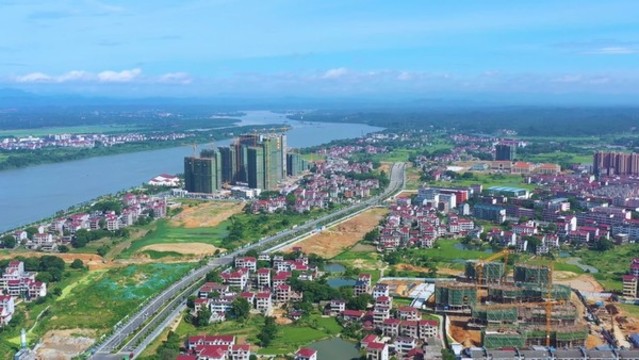 航拍江西省吉安市萬安縣城西風光