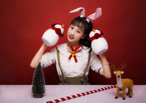 圣誕節(jié)美女人像攝影