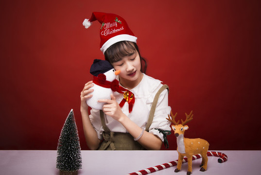 圣誕節(jié)美女人像攝影