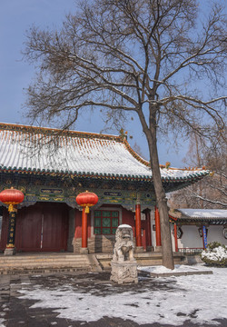 山西太原市晉祠公園冬日風(fēng)光