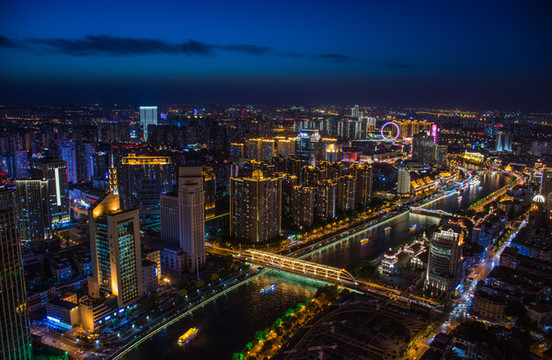 海河沿岸夜景風(fēng)光